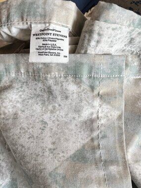 Vintage QUEEN Sz Flat Sheet 1990s Made in USA Westpoint Stevens Cotton Blend